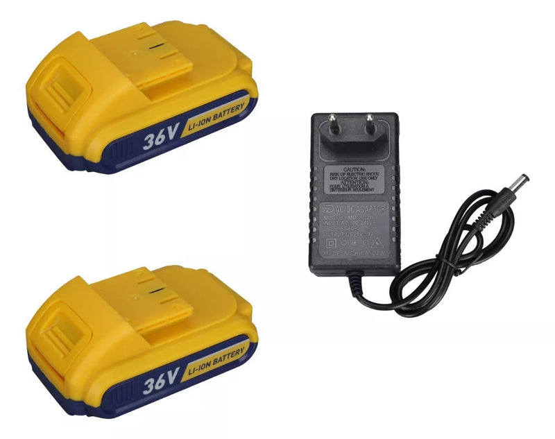 Parafusadeira Furadeira WeToke Sem Fio com 2 Baterias 36V